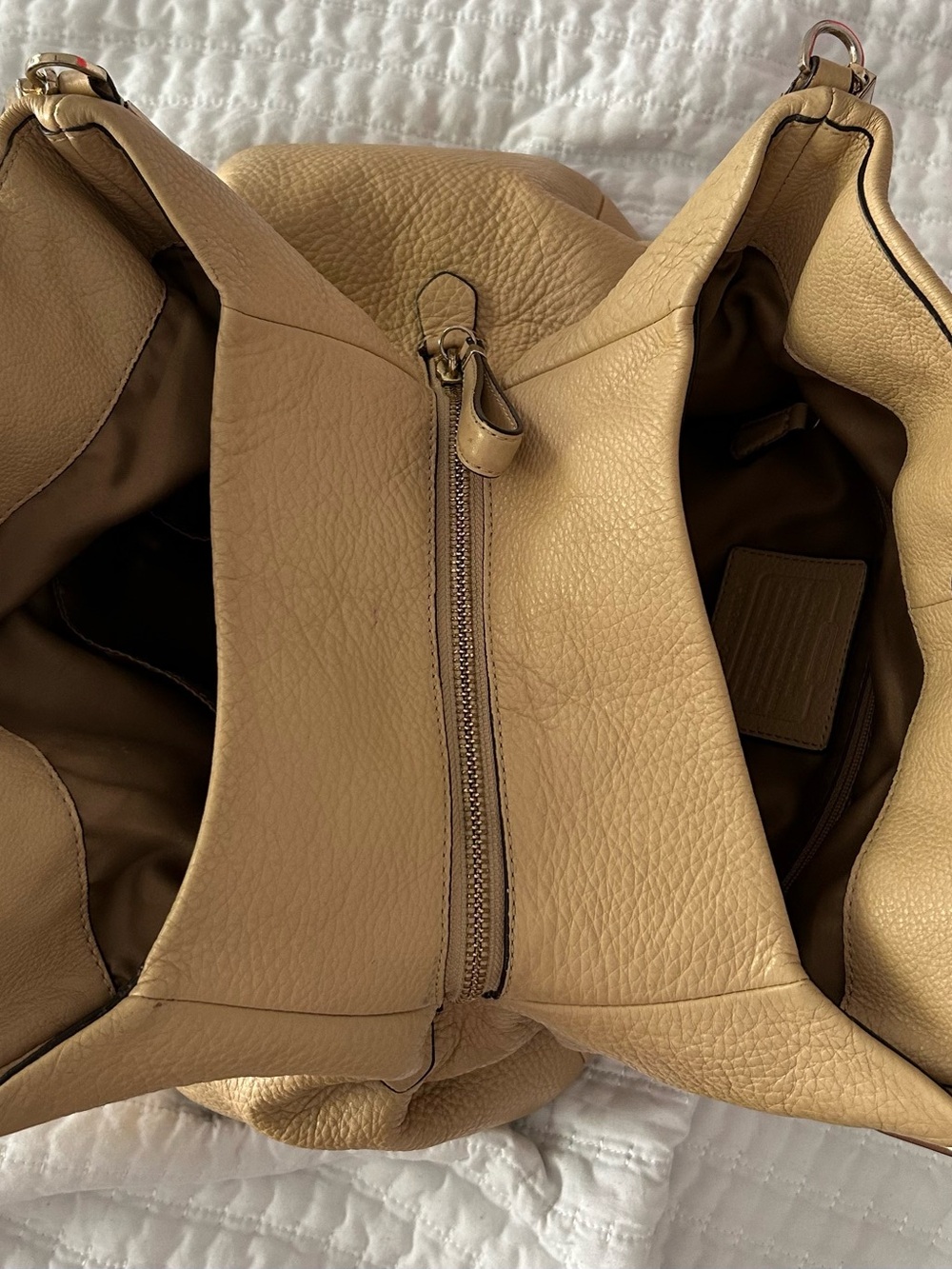 Coach Madison Pebbled Leather Hobo Bag in Tan - Picture 6 of 9